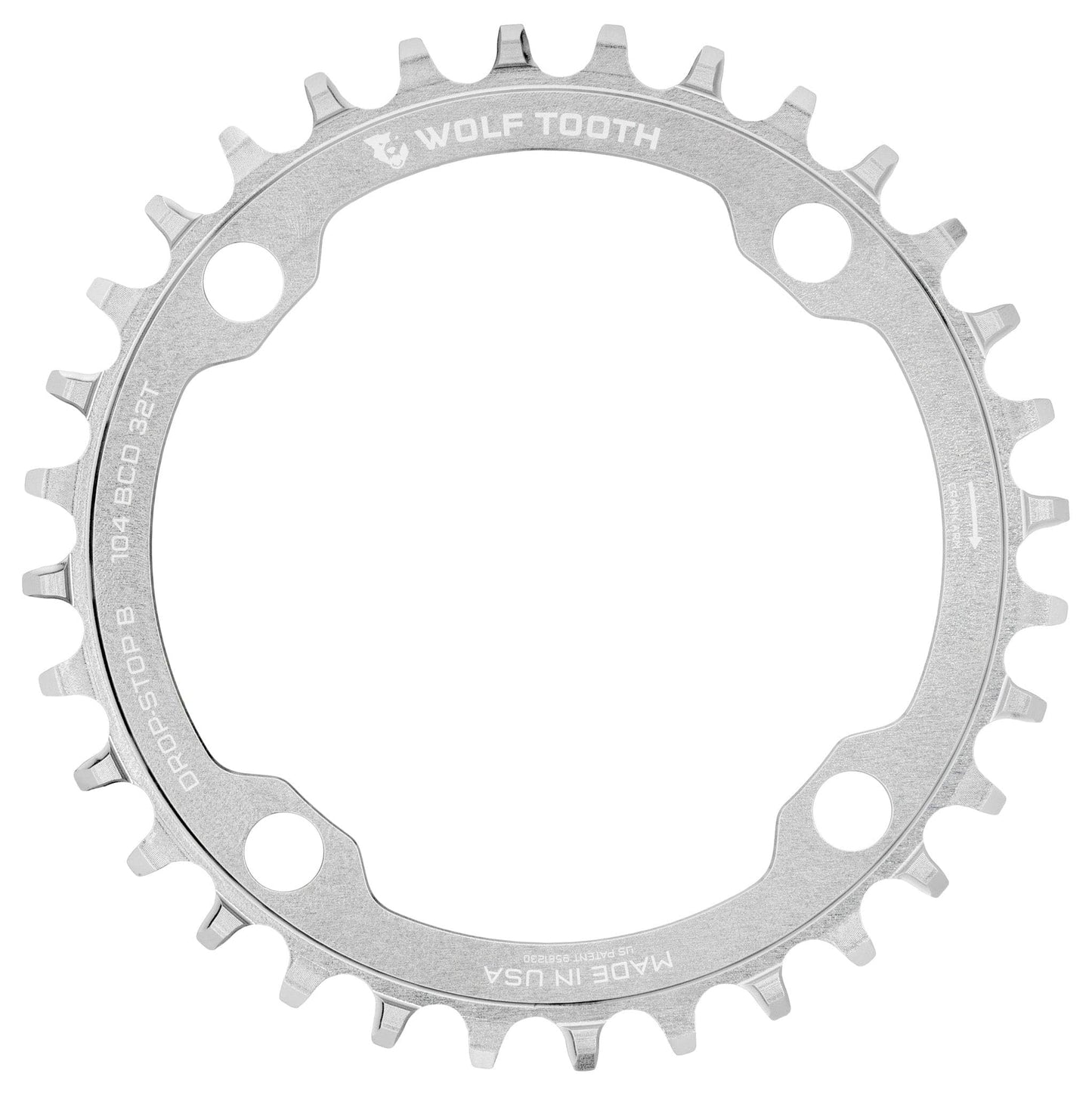 104 BCD Chainrings - Raw Silver Raw Silver Drop-Stop B