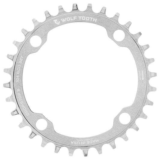 104 BCD Chainrings - Raw Silver Raw Silver Drop-Stop B