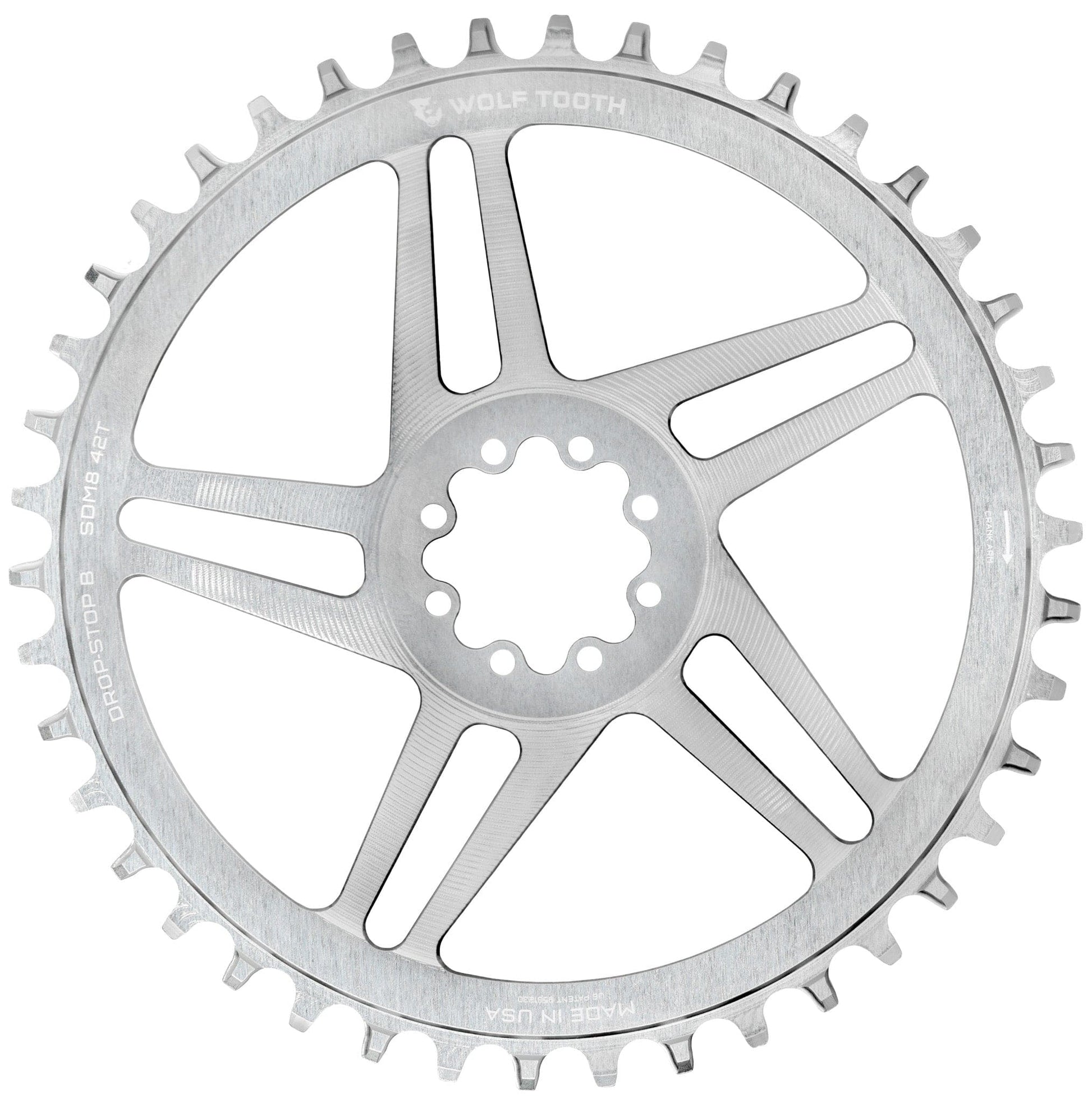 Direct Mount Chainrings for SRAM 8-Bolt Gravel / Road Cranks - Raw Silver Drop-Stop B 42T Raw Silver
