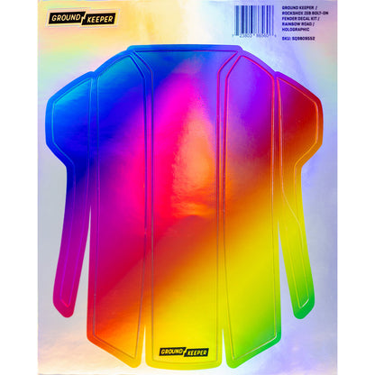 Metallic RockShox Bolt-On ZEB/Domain Fender Decal Kit Rainbow Road - Holographic
