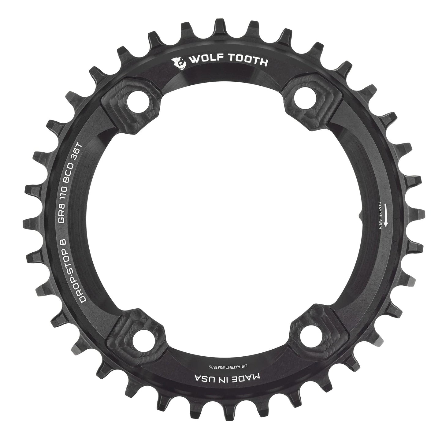 110 BCD Asymmetric 4-Bolt Chainrings for Shimano GRX Cranks Drop-Stop B 36T