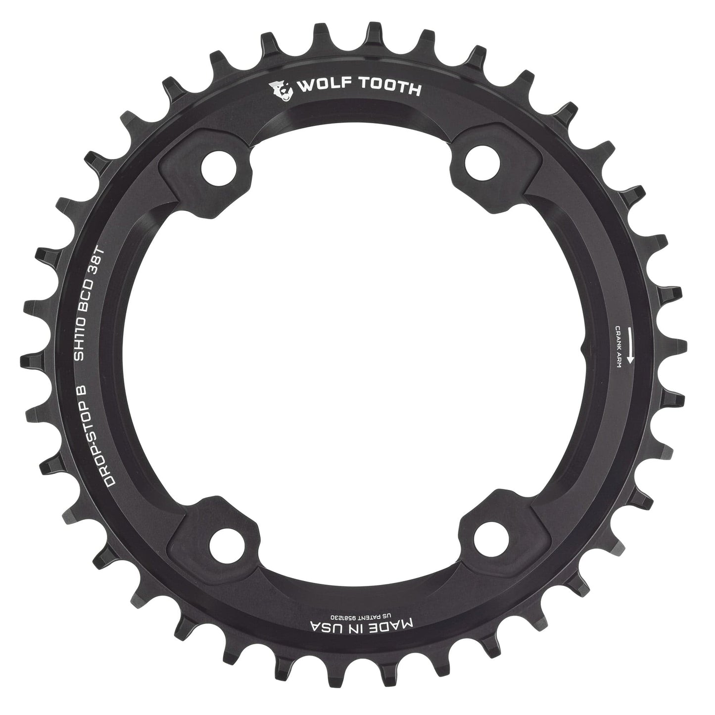 110 BCD Asymmetric 4-Bolt Chainrings for Shimano GRX Cranks Drop-Stop B 38T