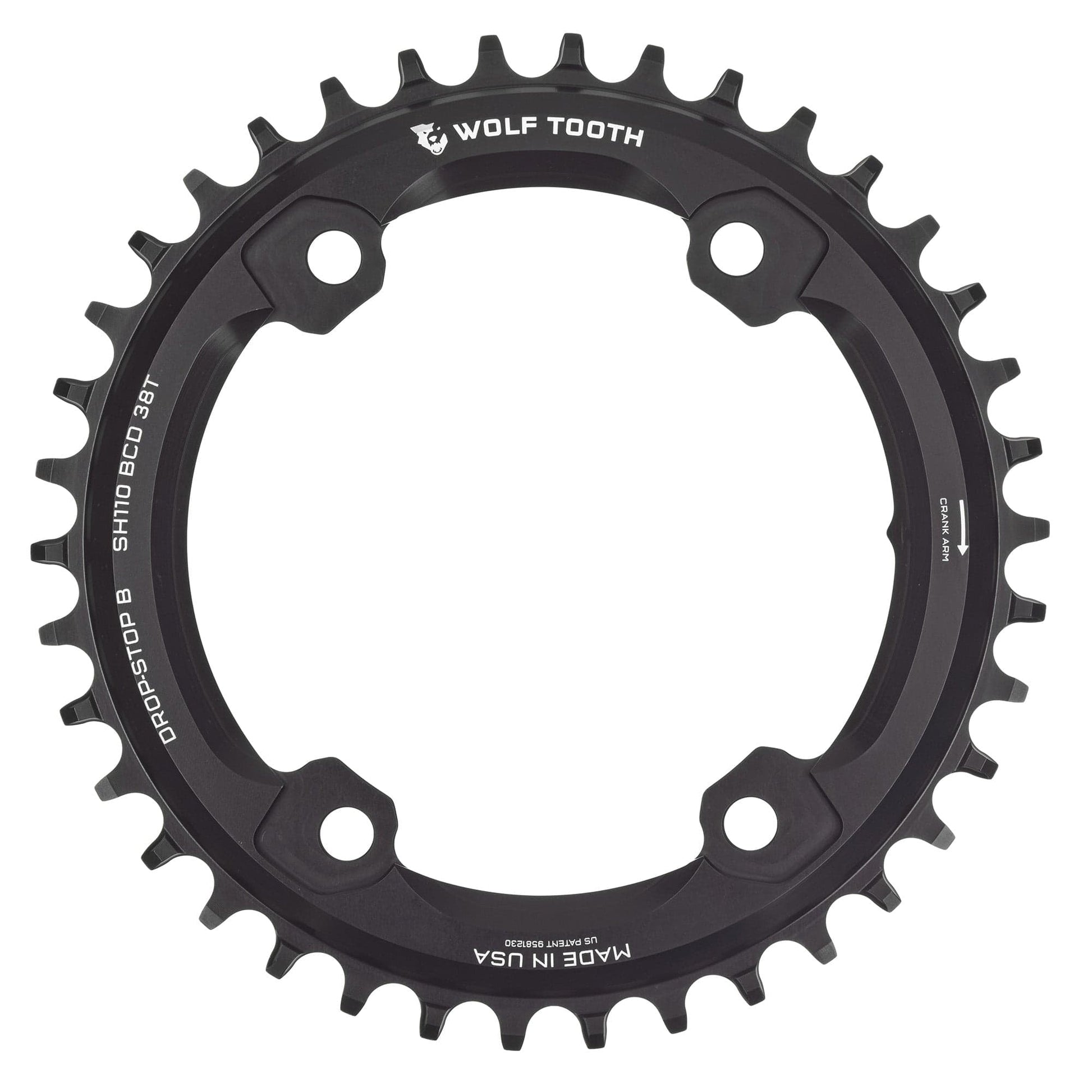 110 BCD Asymmetric 4-Bolt Chainrings for Shimano GRX Cranks Drop-Stop B 38T