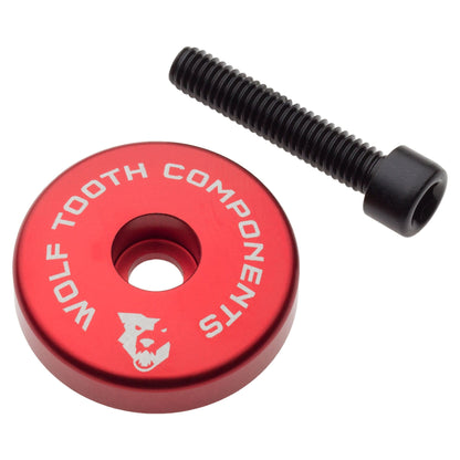 Ultralight Stem Cap with Integrated Spacer Aluminum Red