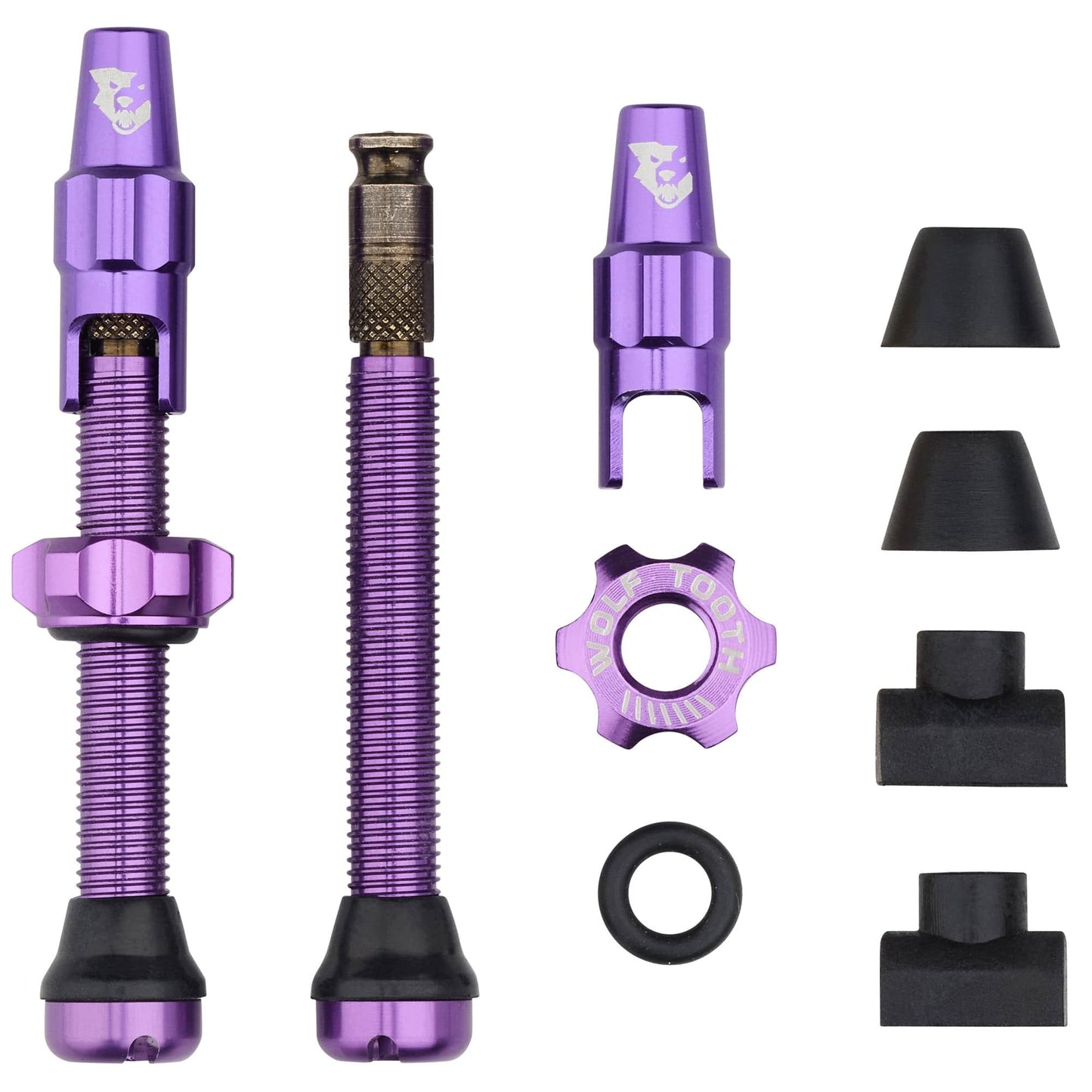 Tubeless Valve Stem Kit for Clik Valve 44mm Ultraviolet Purple