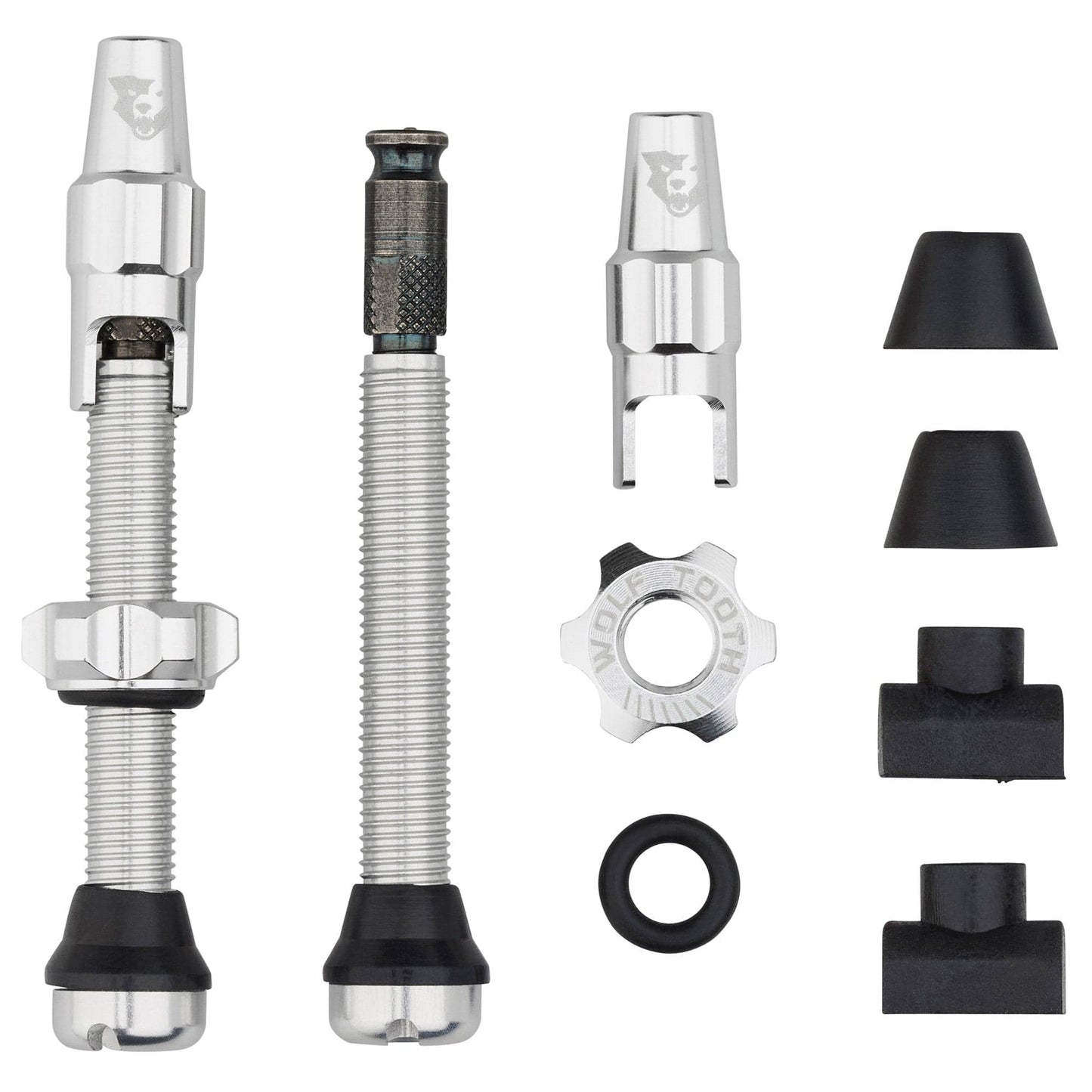 Tubeless Valve Stem Kit for Clik Valve 44mm Raw Silver