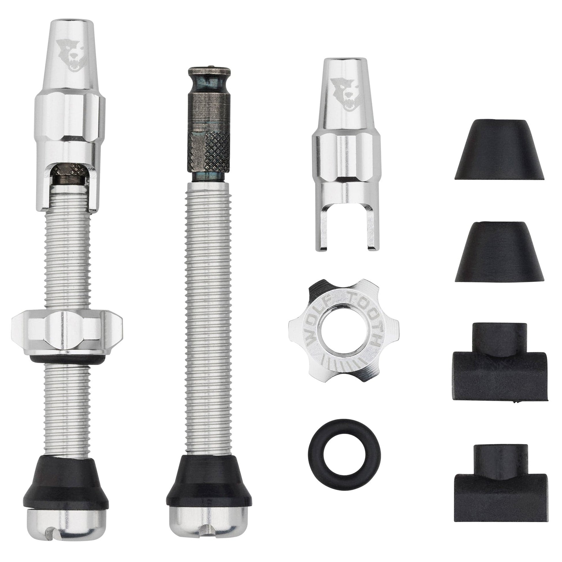Tubeless Valve Stem Kit for Clik Valve 44mm Raw Silver
