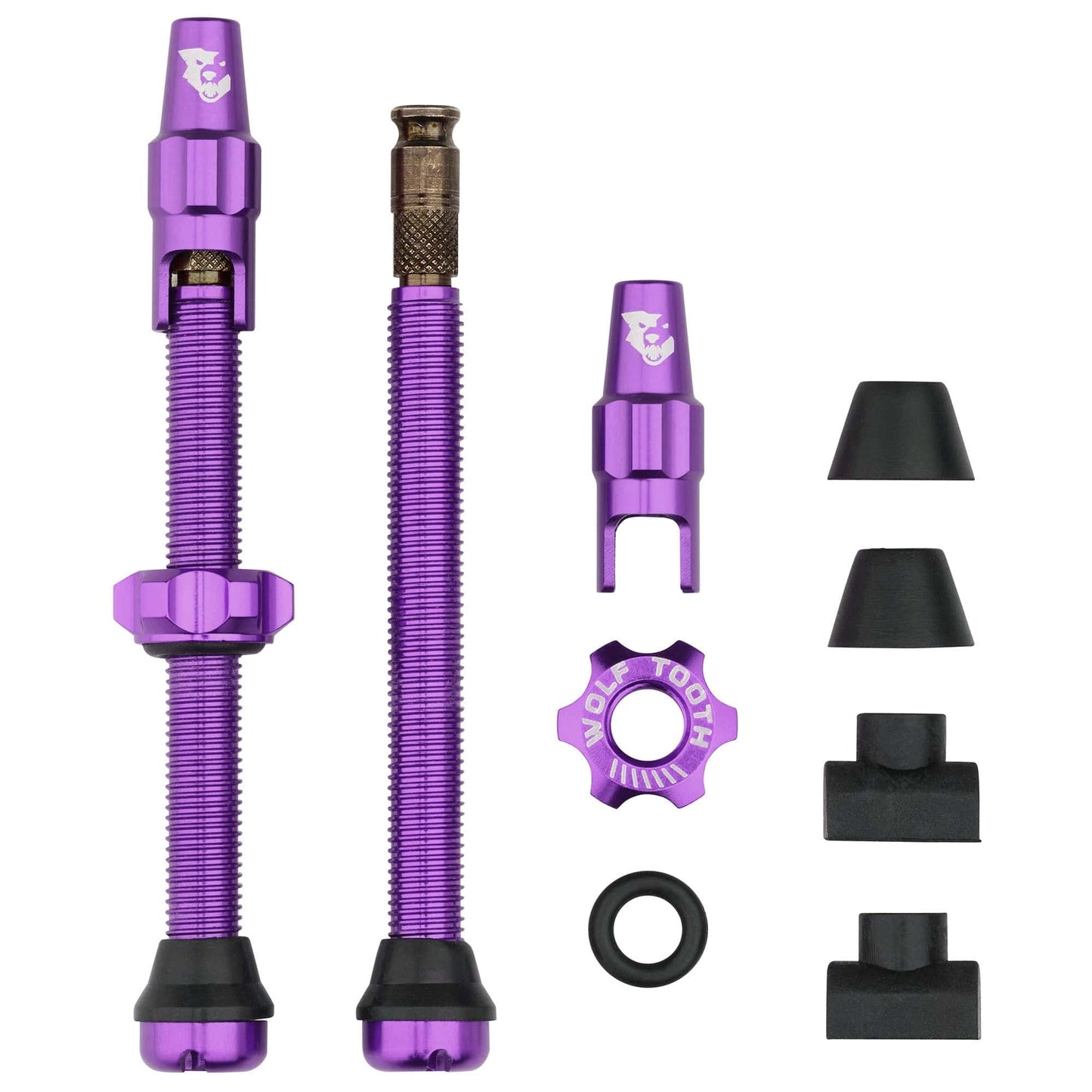 Tubeless Valve Stem Kit for Clik Valve 60mm Ultraviolet Purple