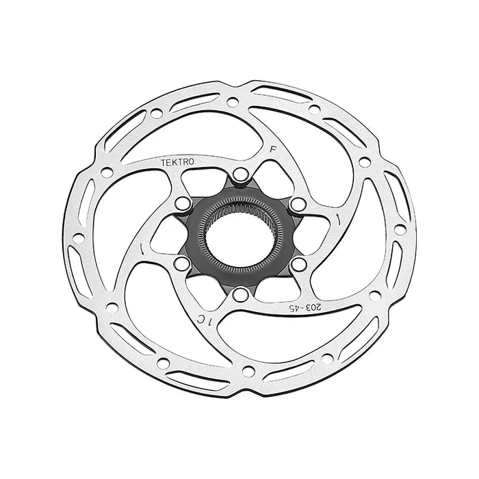 Tektro TR-45 Disc Brake Rotor - 180mm, Center-Lock, 2.3mm Thickness, Silver