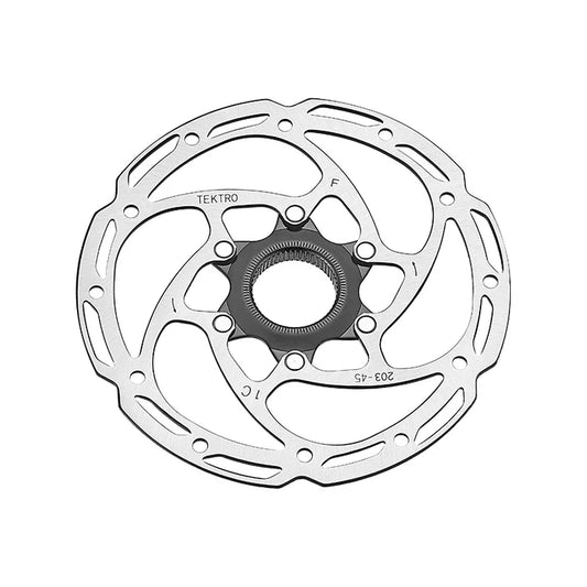 Tektro TR-45 Disc Brake Rotor - 180mm, Center-Lock, 2.3mm Thickness, Silver