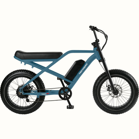 Retrospec Valen Rev 3 Fat Tire Electric Bike Basalt Blue