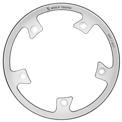 Direct Mount Bashring for Stainless Steel Chainrings Silver 24-26T