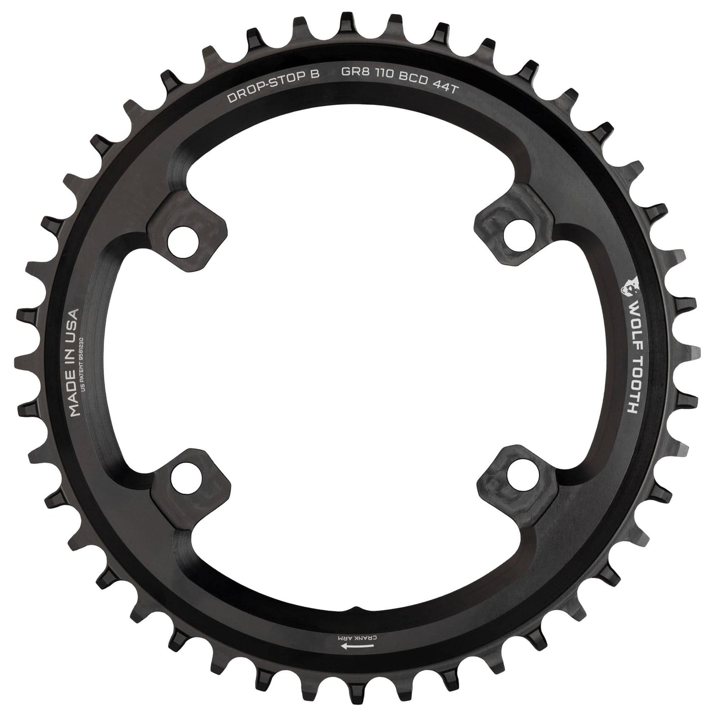 110 BCD Asymmetric 4-Bolt Chainrings for Shimano GRX Cranks Drop-Stop B 44T