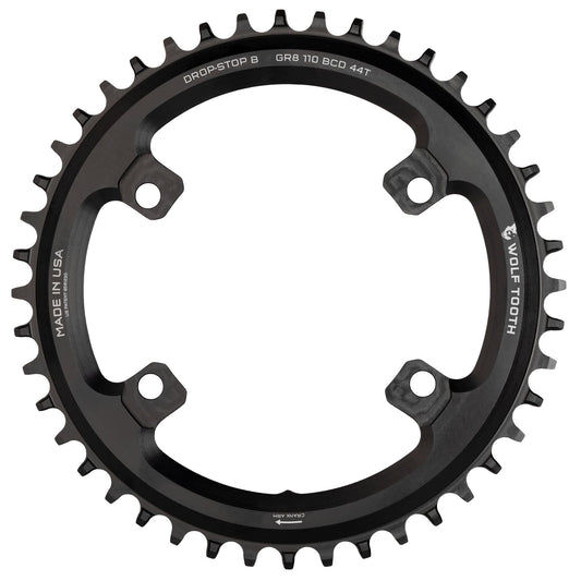 110 BCD Asymmetric 4-Bolt Chainrings for Shimano GRX Cranks Drop-Stop B 44T