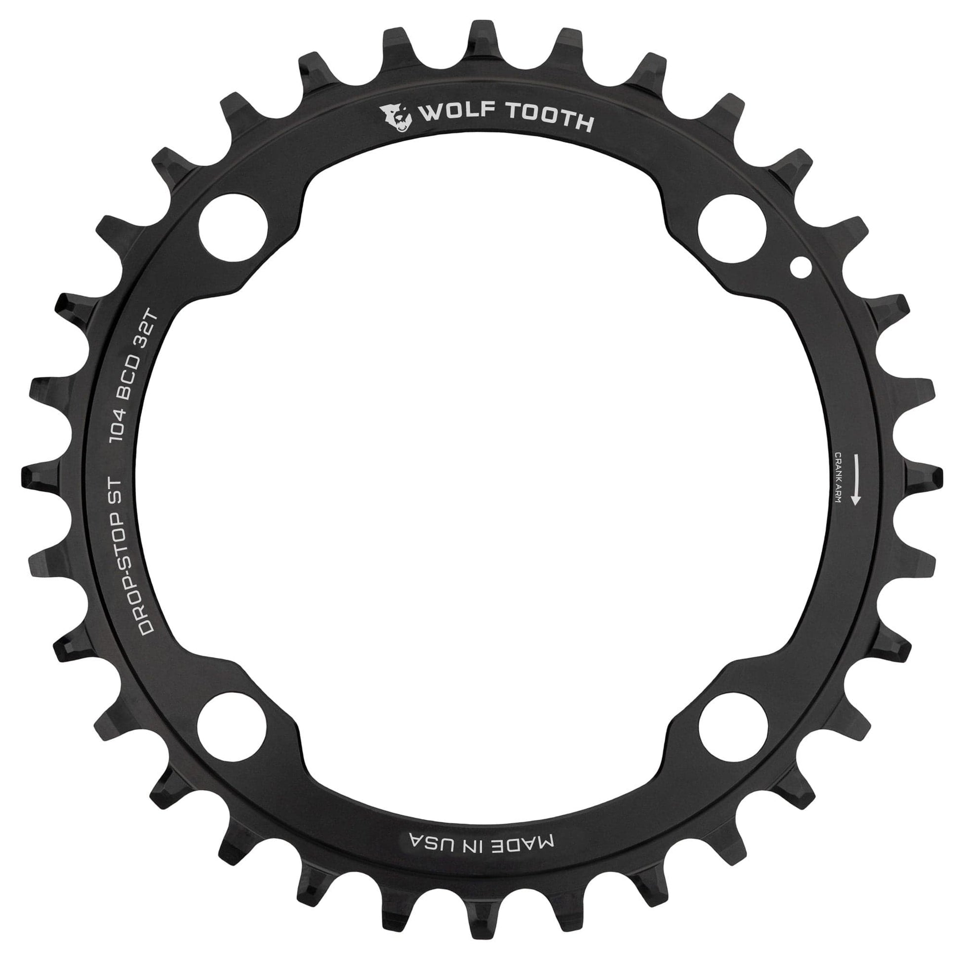104 BCD Chainrings Black 32T Drop-Stop ST