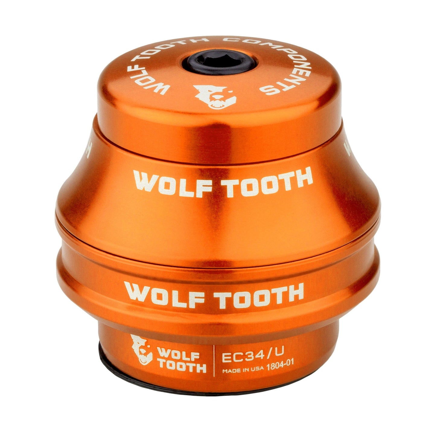 Wolf Tooth Premium EC Headsets - External Cup Upper EC34 28.6 25mm Stack Orange