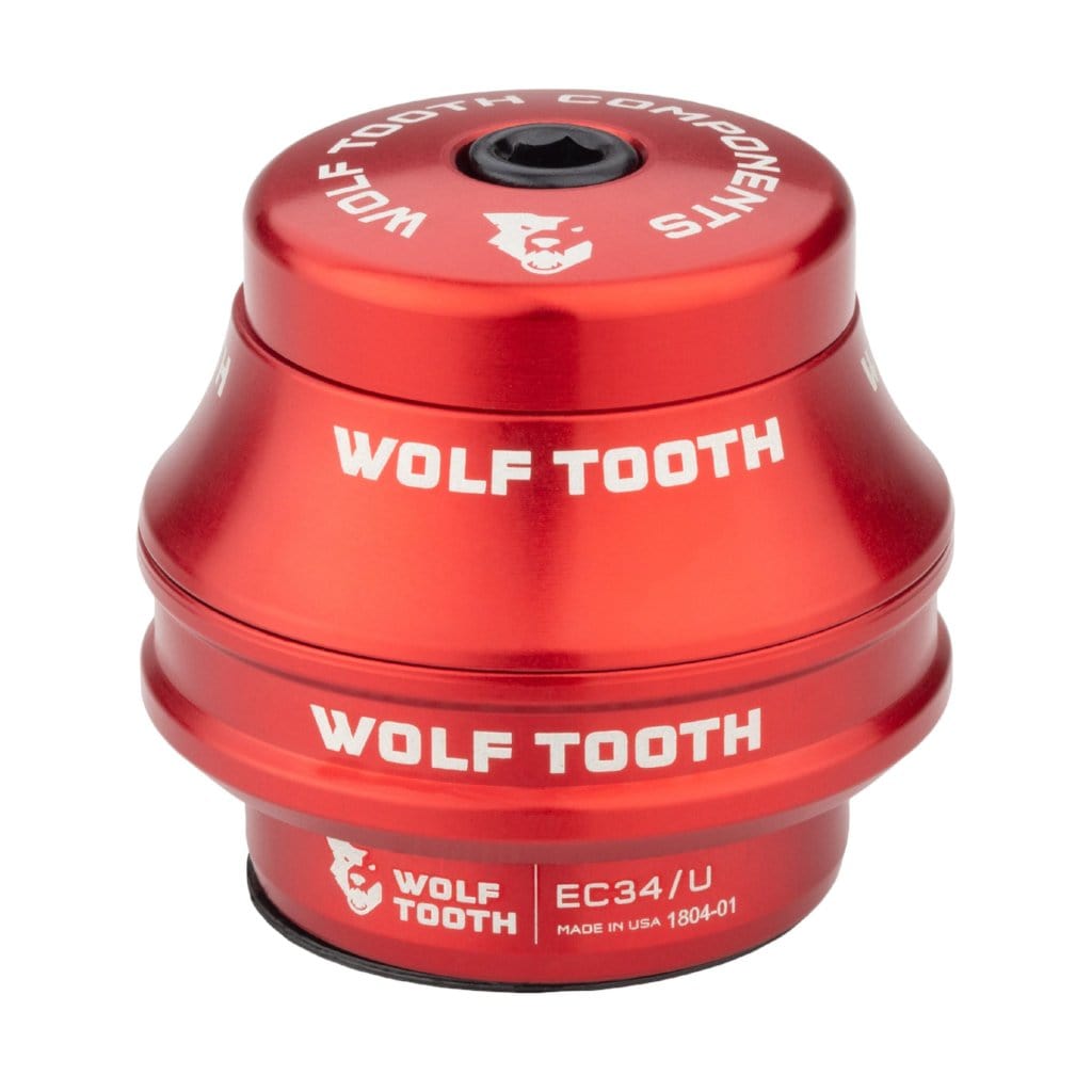 Wolf Tooth Premium EC Headsets - External Cup Upper EC34 28.6 25mm Stack Red