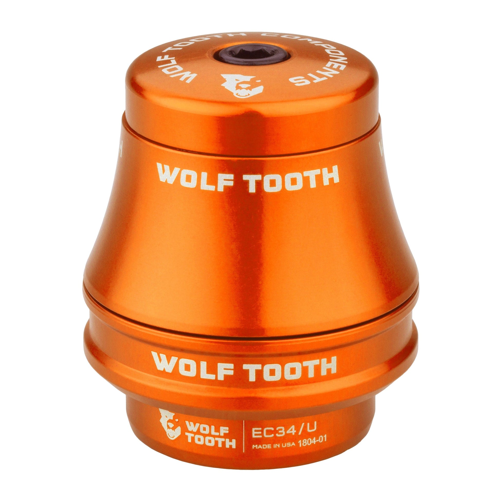 Wolf Tooth Premium EC Headsets - External Cup Upper EC34 28.6 35mm Stack Orange