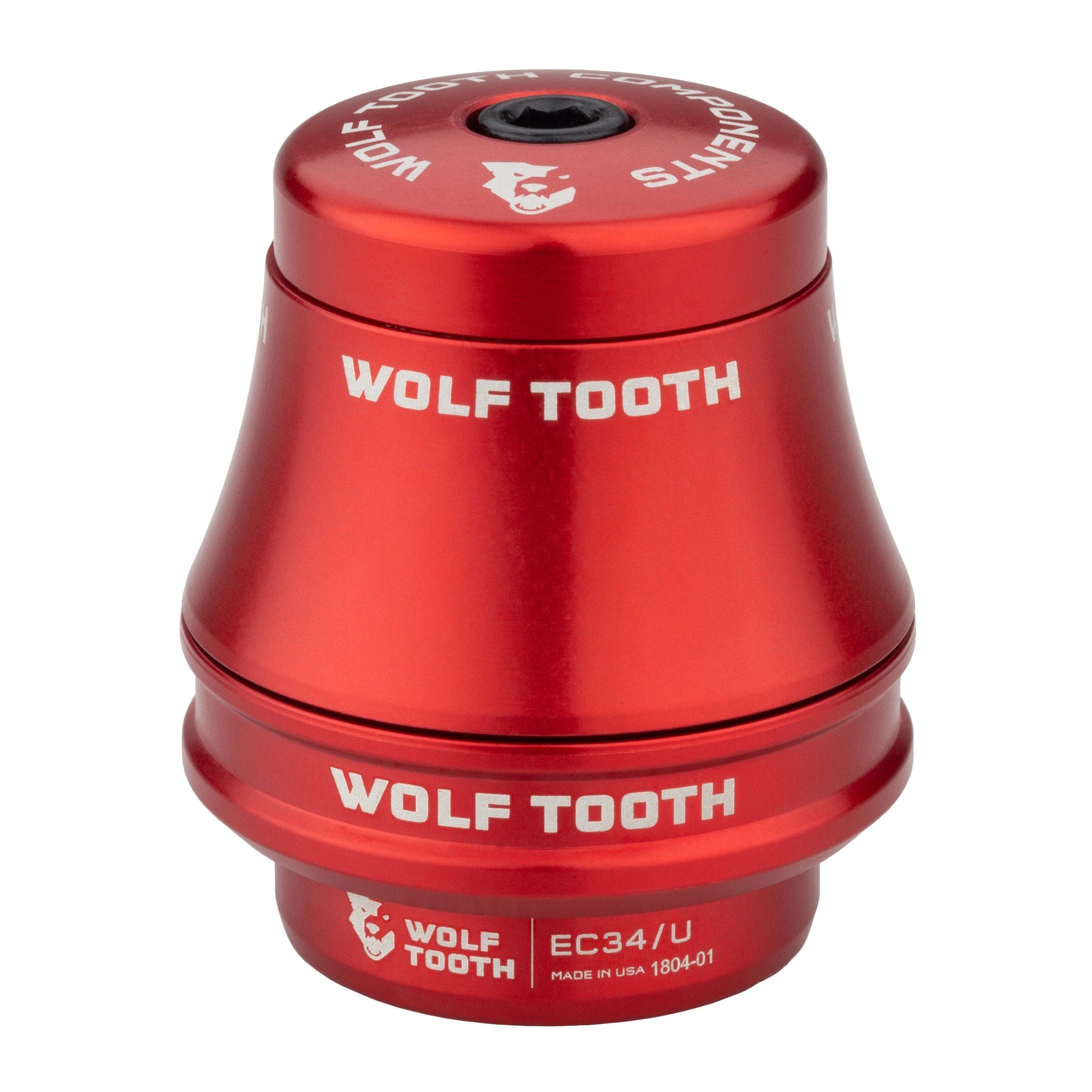 Wolf Tooth Premium EC Headsets - External Cup Upper EC34 28.6 35mm Stack Red