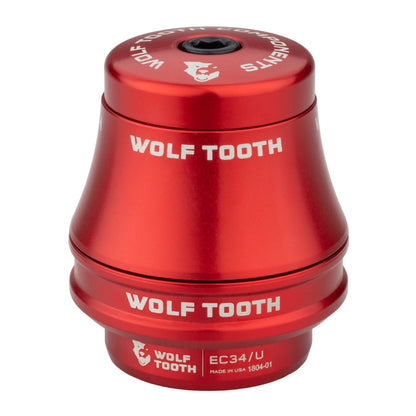 Wolf Tooth Premium EC Headsets - External Cup Upper EC34 28.6 35mm Stack Red