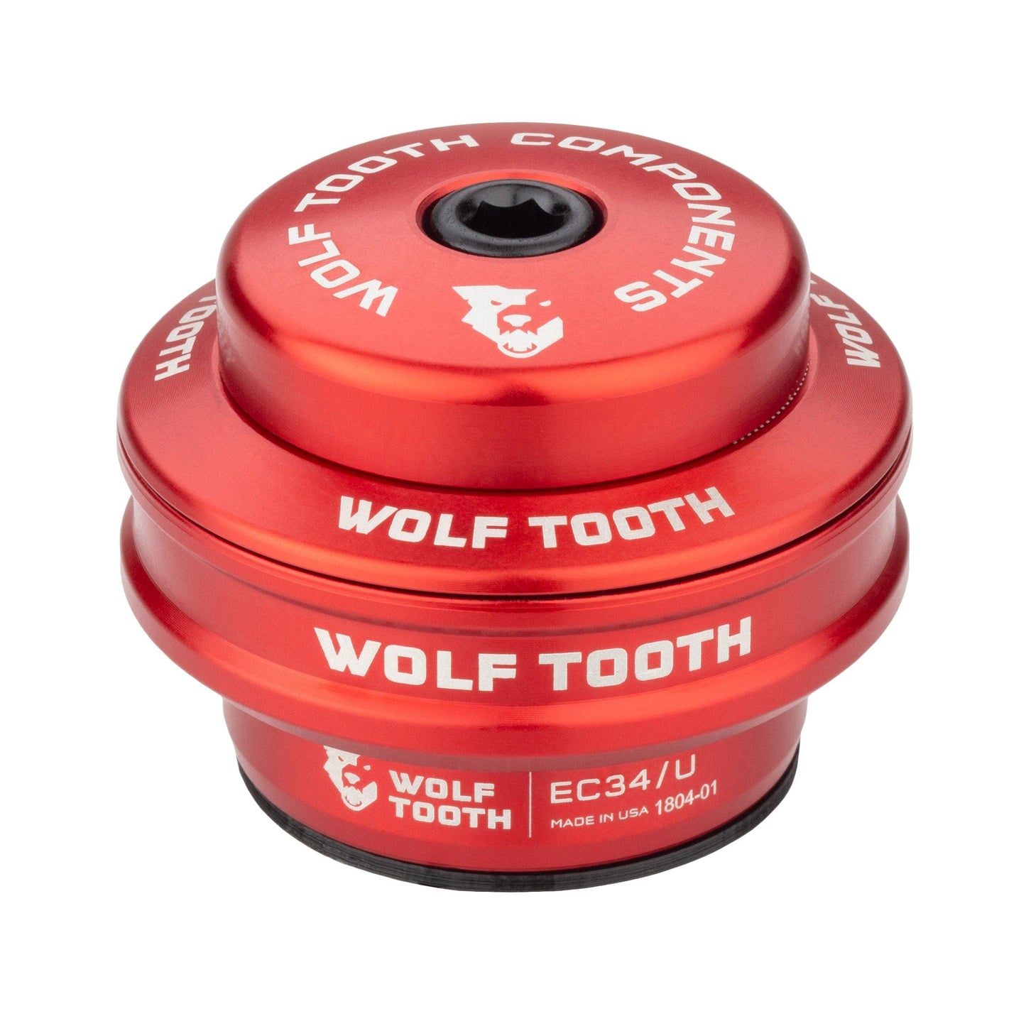 Wolf Tooth Performance EC Headsets - External Cup Upper EC34 28.6 16mm Stack Red