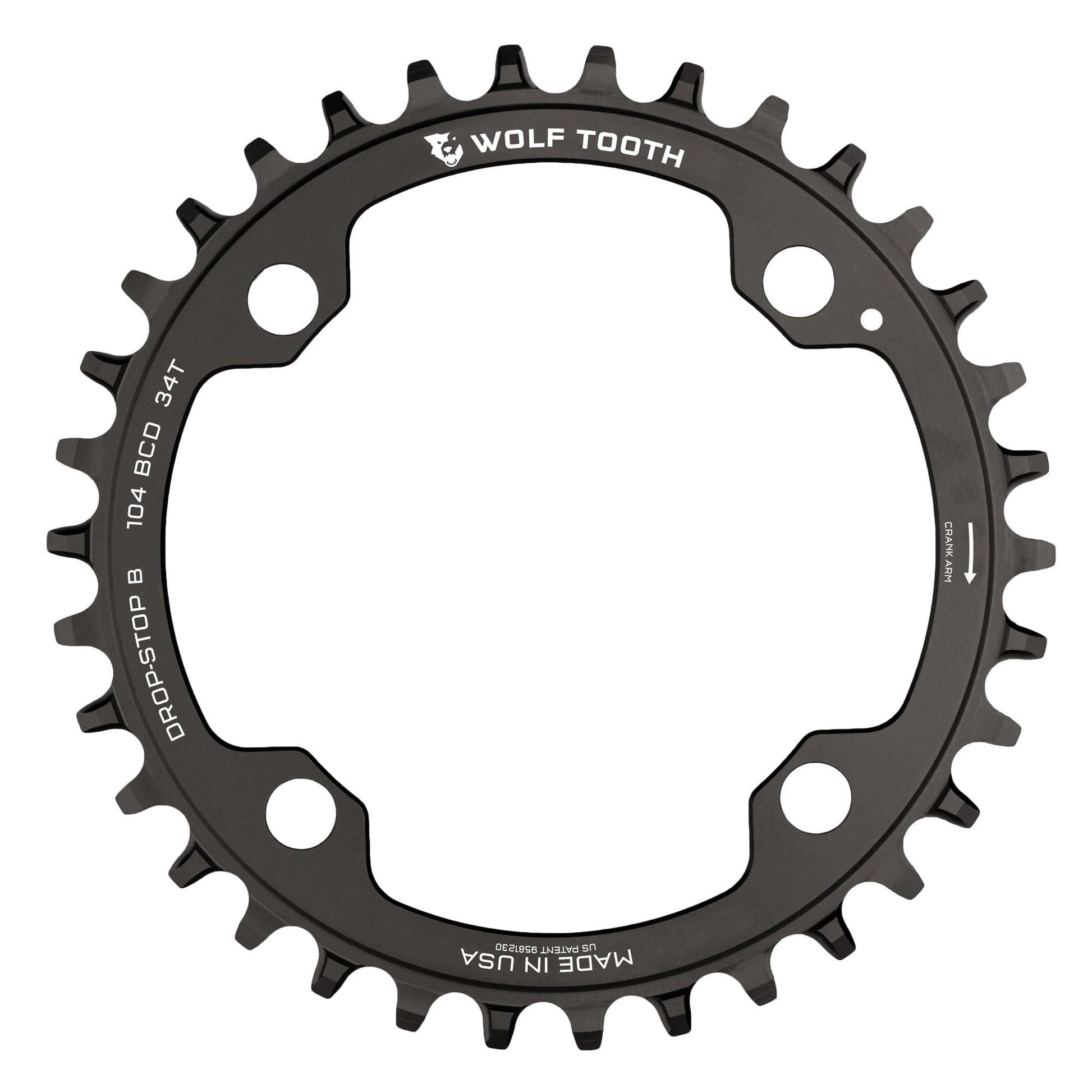 104 BCD Chainrings Black 34T Drop-Stop B