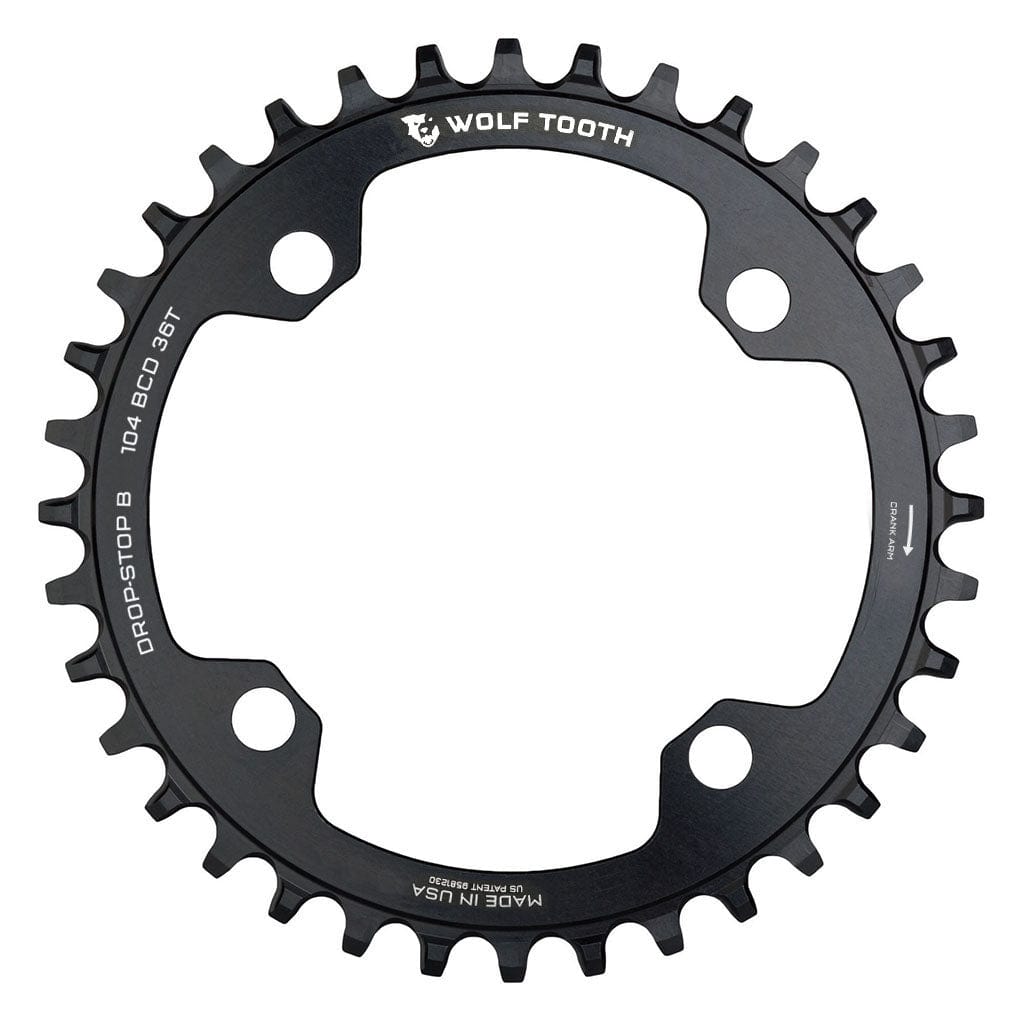 104 BCD Chainrings Black 36T Drop-Stop B