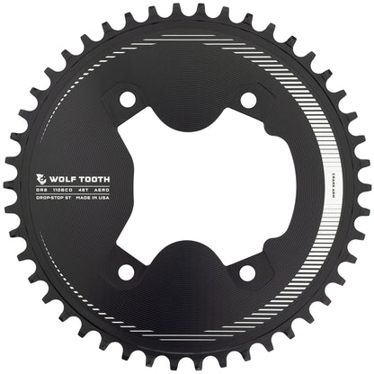 110 BCD Asymmetric 4-Bolt Chainrings for Shimano GRX Cranks Drop-Stop ST 46T
