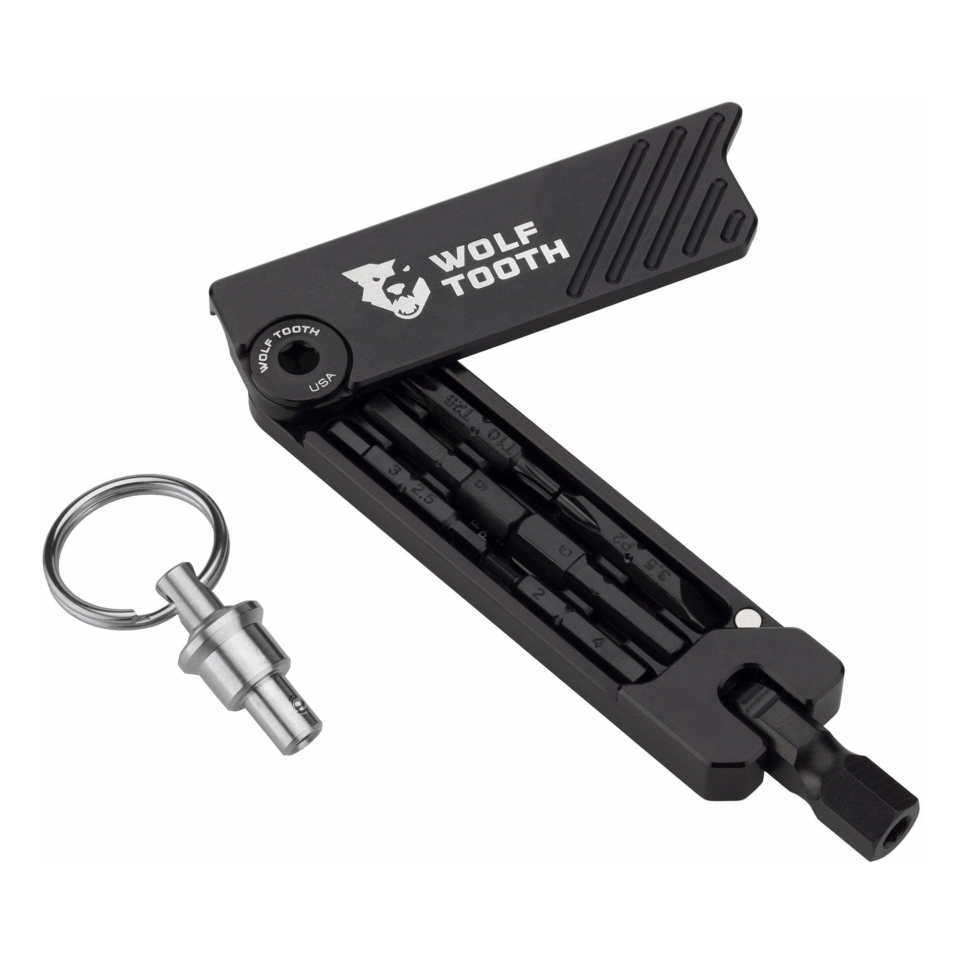 6-Bit Hex Wrench Multi-Tool Black with keychain Black