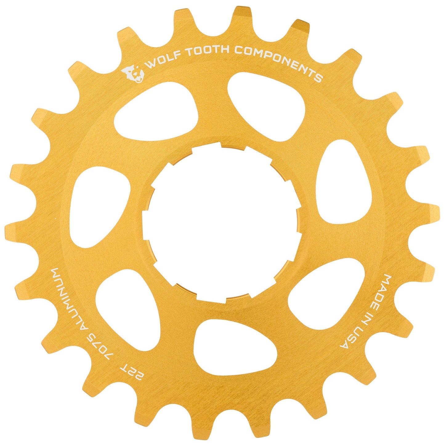 Aluminum Single Speed Cog Gold 22T