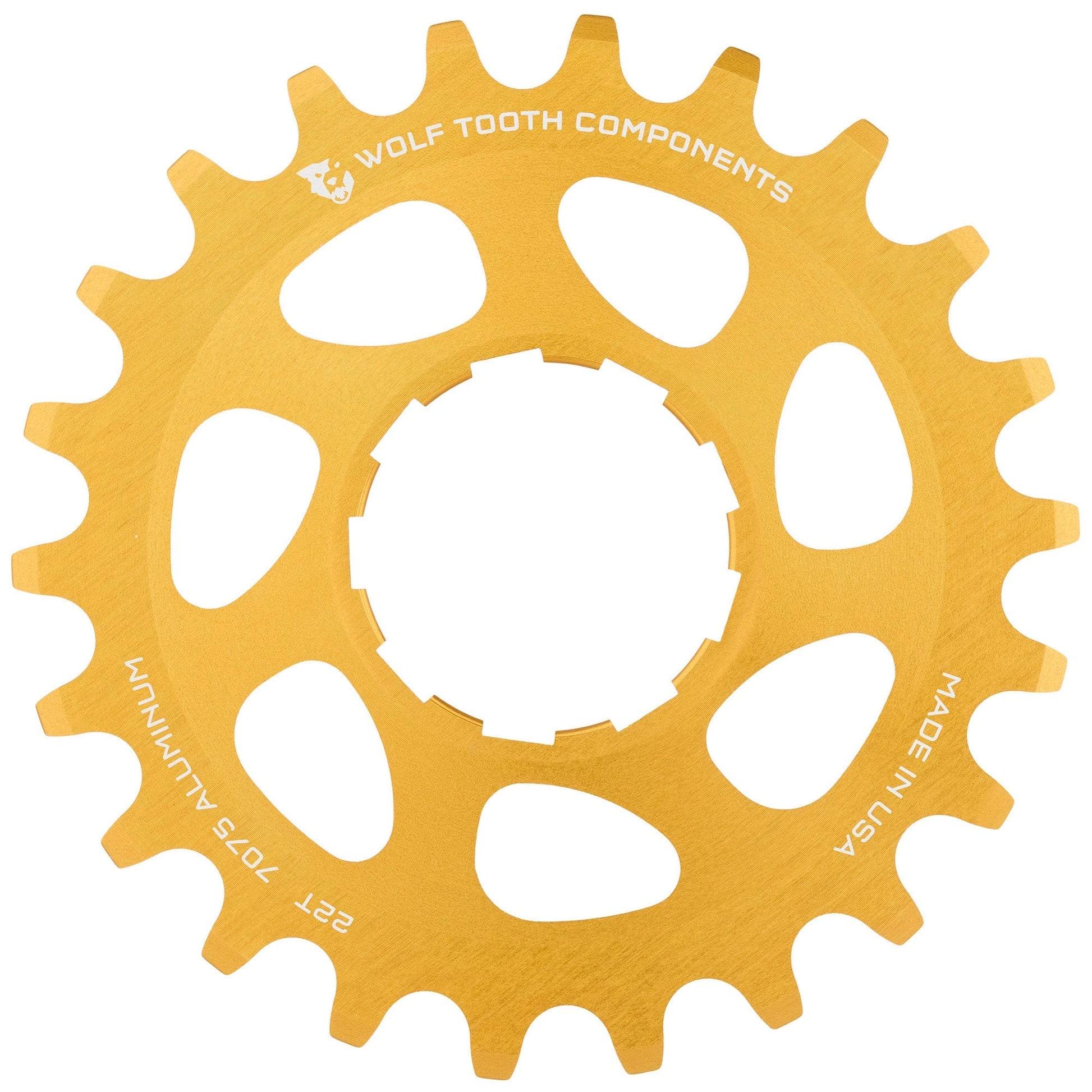 Aluminum Single Speed Cog Gold 22T