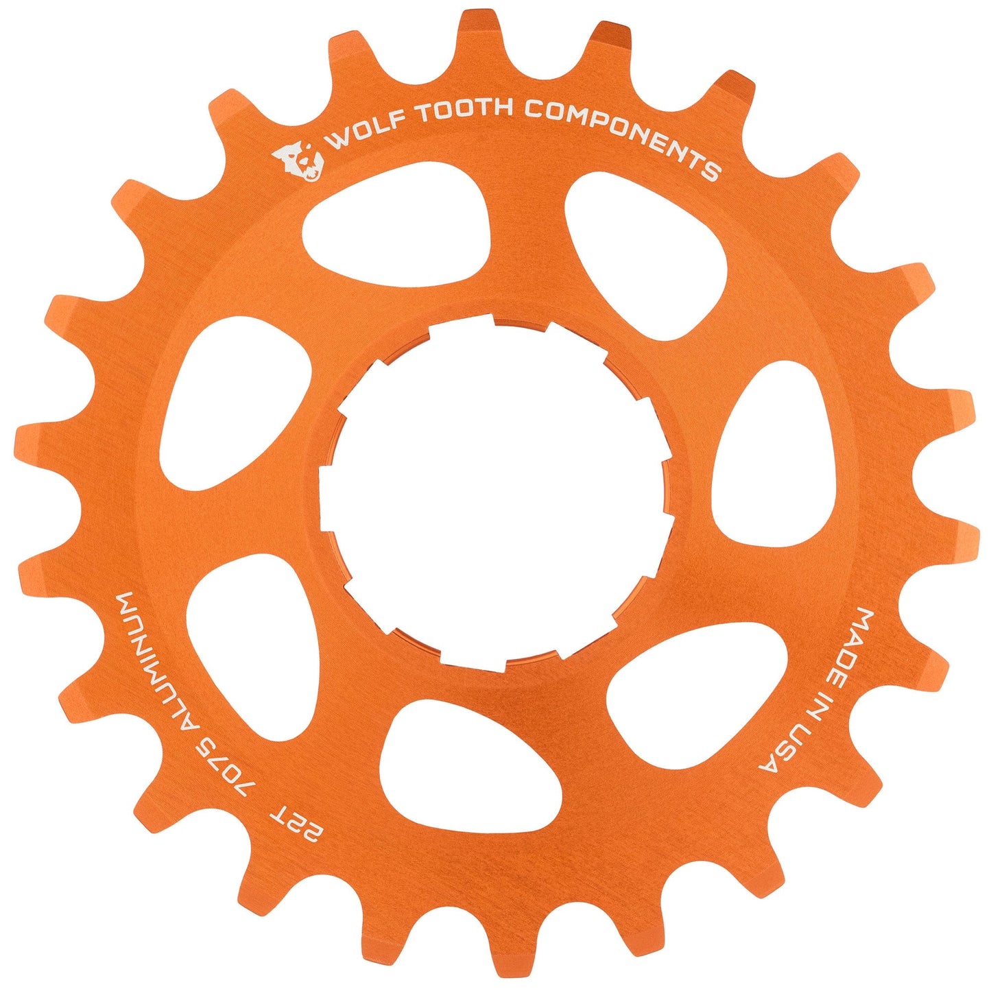 Aluminum Single Speed Cog Orange 22T