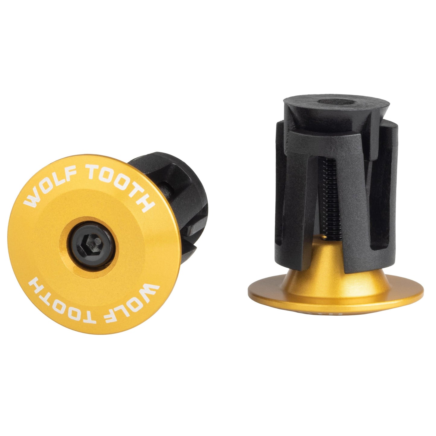 Alloy Bar End Plugs Aluminum Gold