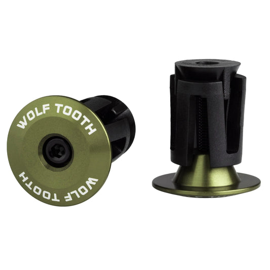 Alloy Bar End Plugs Aluminum Olive