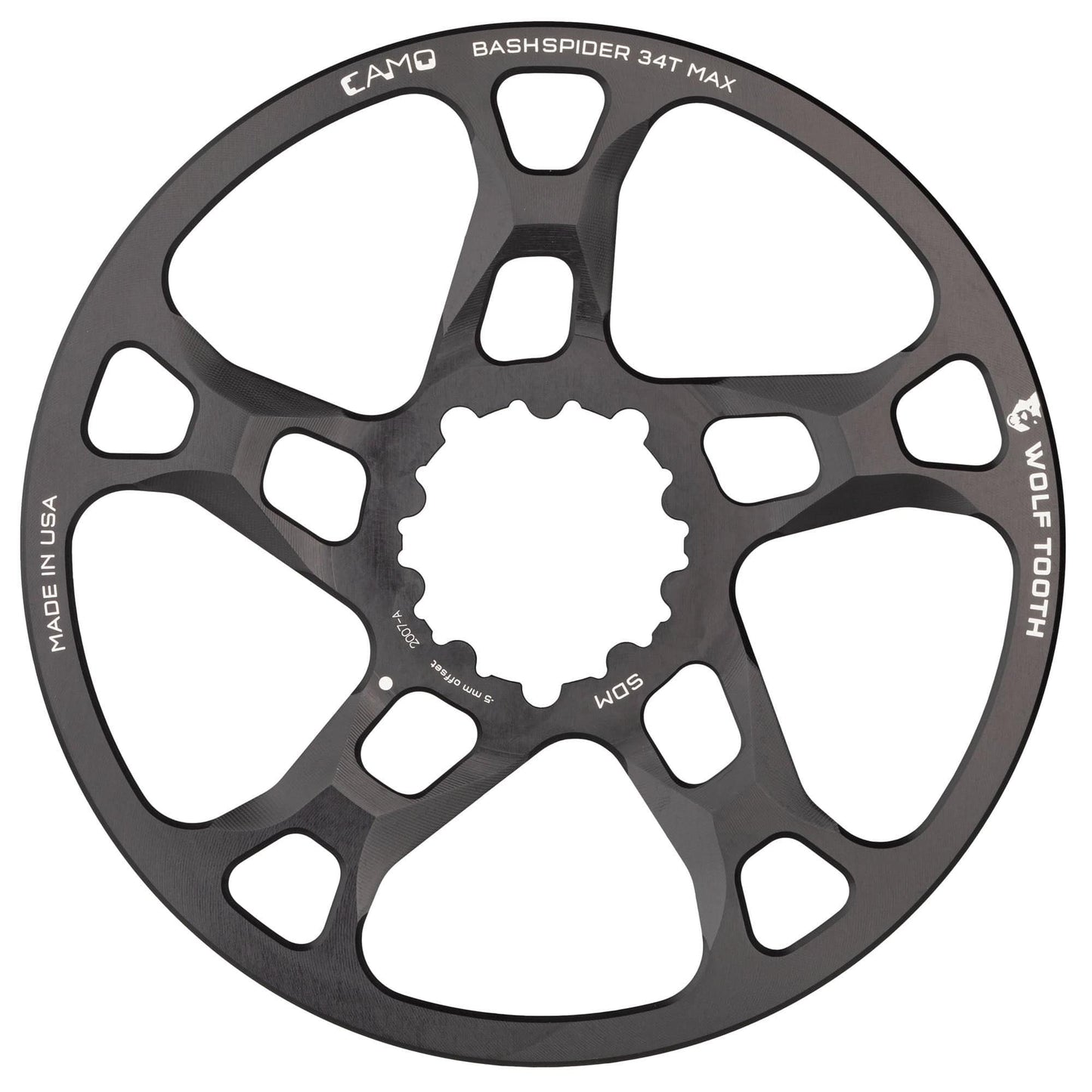 CAMO BashSpider for SRAM 3-Bolt Cranks 3mm Offset Black