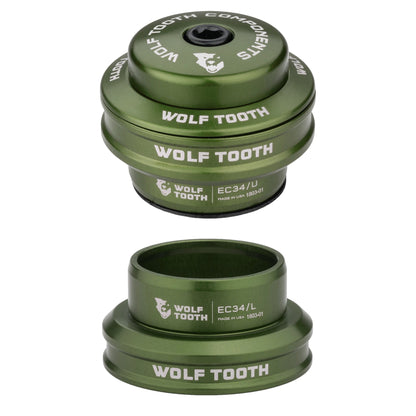 Wolf Tooth Premium Headsets - Olive Olive EC34 Upper EC34 Lower Premium Headset