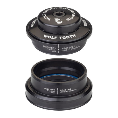Wolf Tooth 1 Degree GeoShift Performance Angle Headset ZS44 28.6 Upper, EC49 40 Lower Long 115-140 mm