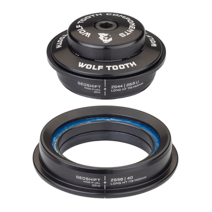 Wolf Tooth 1 Degree GeoShift Performance Angle Headset ZS44 28.6 Upper, ZS56 40 Lower Long 115-140 mm