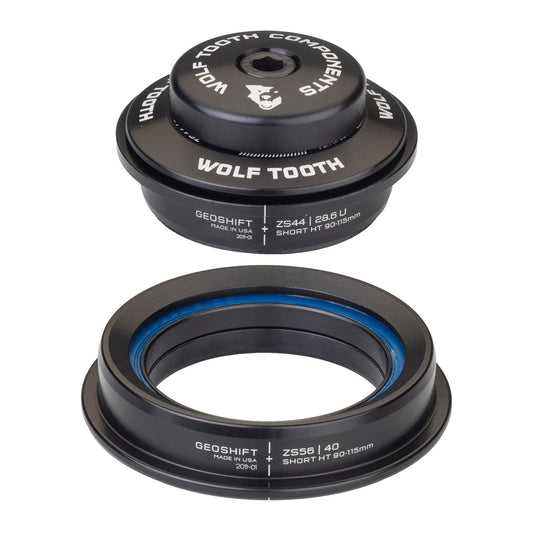 Wolf Tooth 1 Degree GeoShift Performance Angle Headset ZS44 28.6 Upper, ZS56 40 Lower Short 90-114 mm