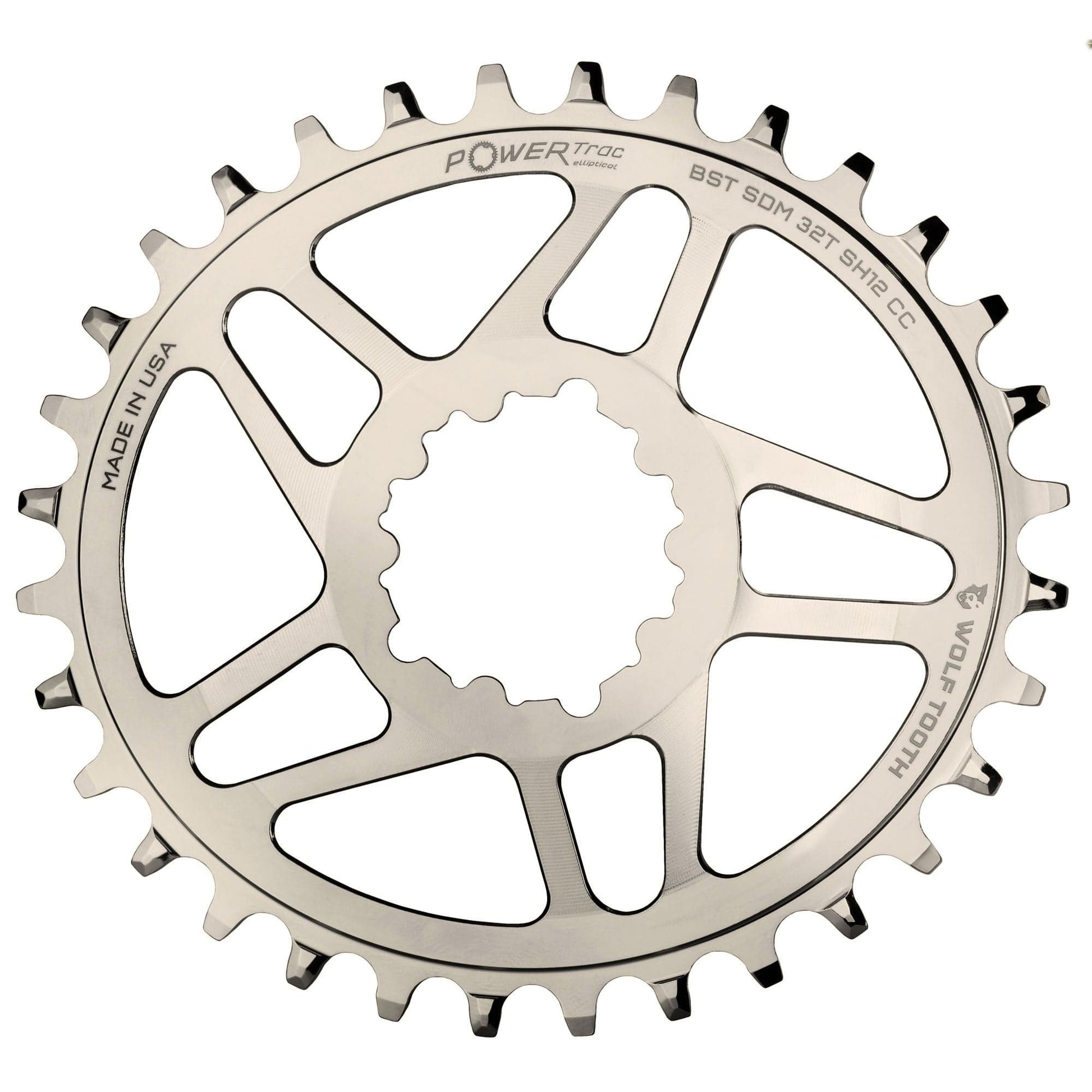 Oval Direct Mount Chainrings for Cane Creek and SRAM 3-Bolt Cranks for Shimano 12spd Hyperglide+ Chain Nickel Boost 32T