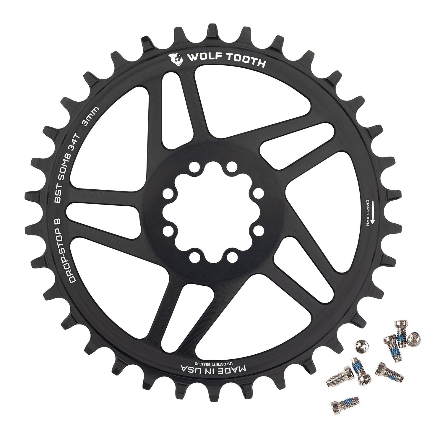 Direct Mount Chainrings for SRAM 8-Bolt Mountain Cranks Drop-Stop B 34T 3mm Offset