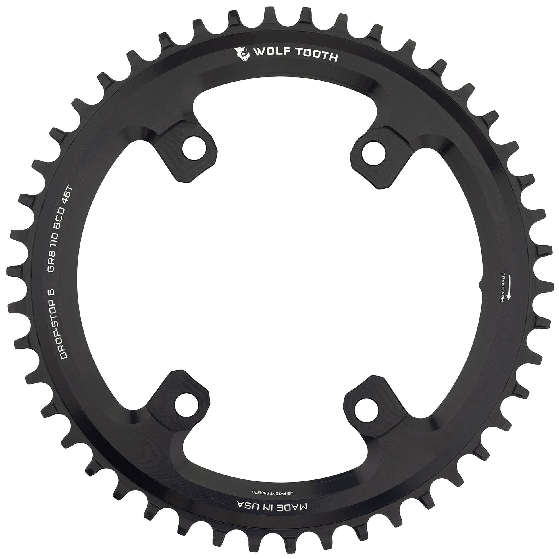 110 BCD Asymmetric 4-Bolt Chainrings for Shimano GRX Cranks Drop-Stop B 46T