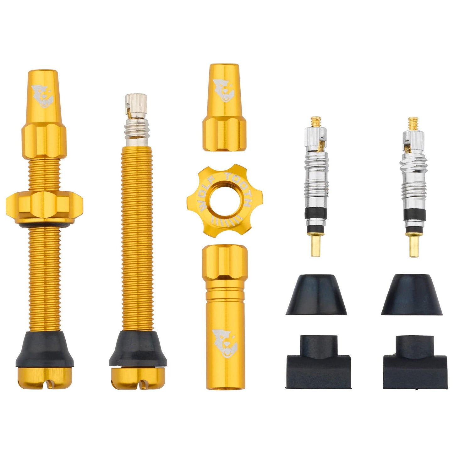 Tubeless Presta Valve Stem Kit 44mm Gold