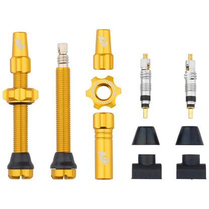 Tubeless Presta Valve Stem Kit 44mm Gold
