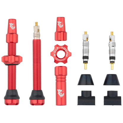 Tubeless Presta Valve Stem Kit 44mm Red
