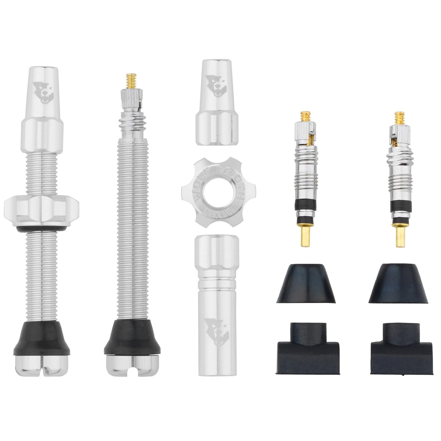 Tubeless Presta Valve Stem Kit 44mm Raw Silver