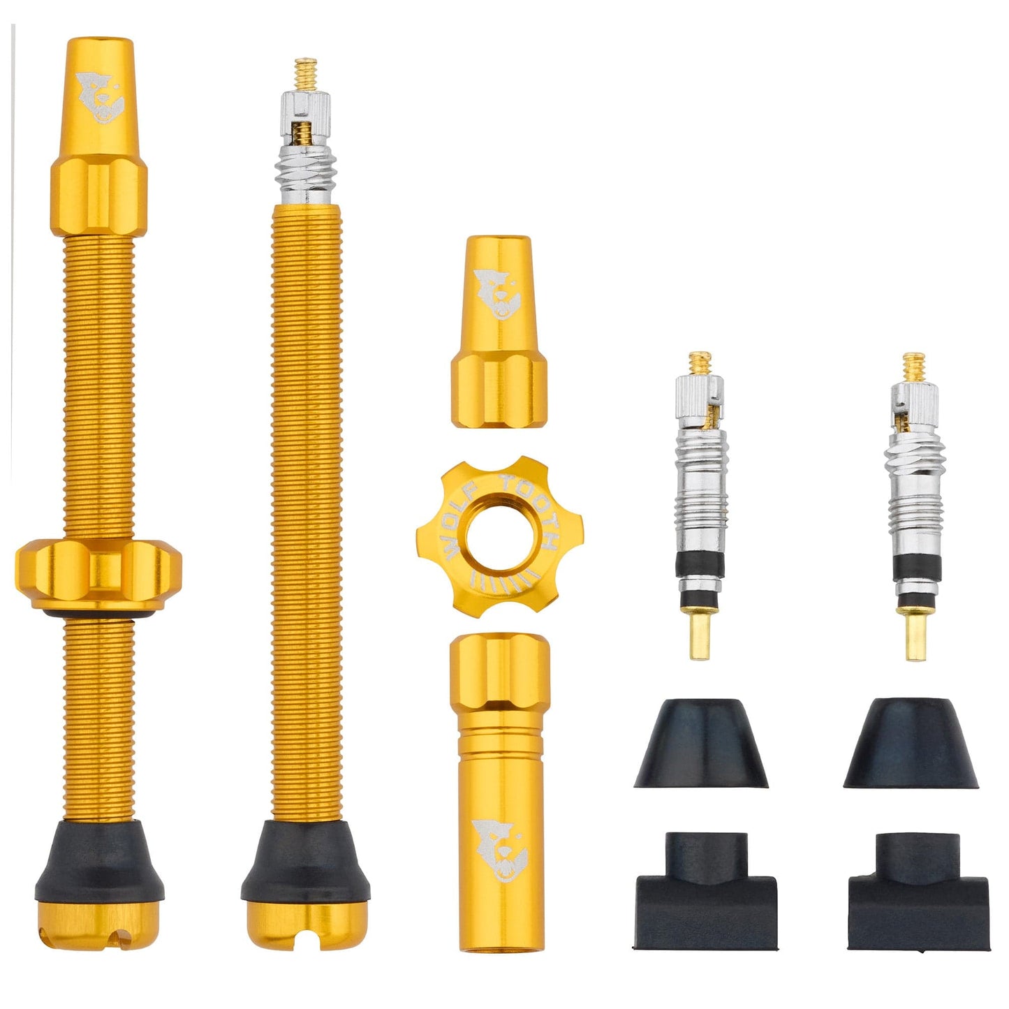 Tubeless Presta Valve Stem Kit 60mm Gold