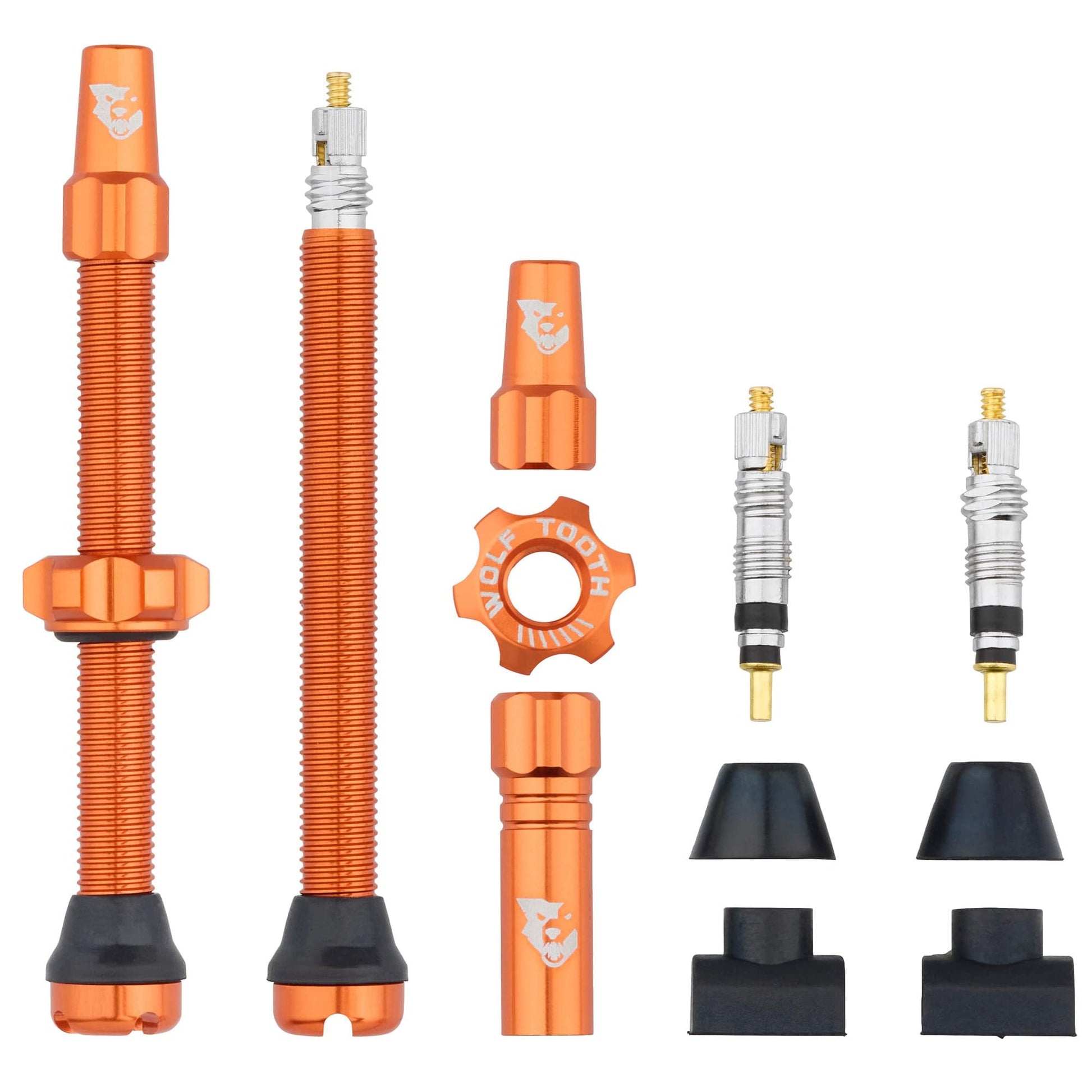 Tubeless Presta Valve Stem Kit 60mm Orange