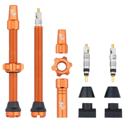 Tubeless Presta Valve Stem Kit 60mm Orange
