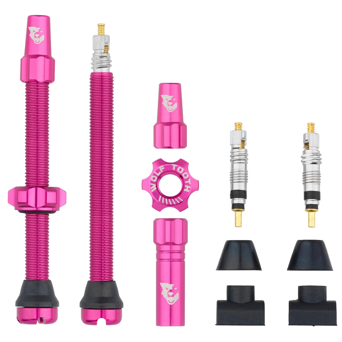 Tubeless Presta Valve Stem Kit 60mm Pink
